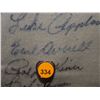 Image 48 : Pants Autographed by 60 HOF Players. Frame is 33x43, signatures include: Satchel Paige, Roger Maris,