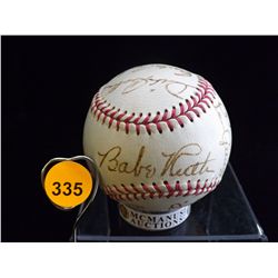 1930 Yankees Game Ball Autographed by Earle Combs, Tony Lazzeri, Lefty Gomez, Bill Dickey, Lyn Lary,