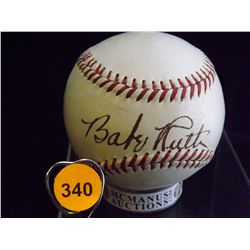 Spalding Offical National League baseball Autographed by Babe Ruth and Lou Gehrig. Appraised or esti