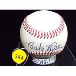 Babe Ruth Autographed Baseball. Reach Official American League William Harridge Pres. Baseball Autog