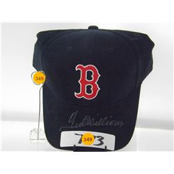 Boston Red Socks Baseball Hat Autographed by Ted Williams. Underside of Brim has MLB Hologram Sticke