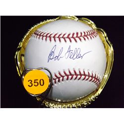 Bob Feller Autographed Baseball. Rawlings Official MLB. Appraised or estimated retail value $500.  C