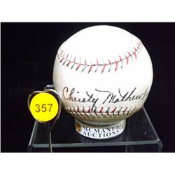 Christy Mathewson Autographed Baseball. Spalding Official League Ball. Appraised or estimated retail