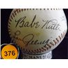 Image 2 : Babe Ruth and Lou Gehrig Autographed Baseball. Wilson Official Constellation League Ball. Appraised