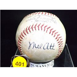 Mel Ott Autographed Baseball. Spalding Official National League Ball. Appraised or estimated retail