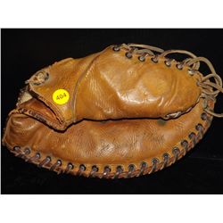 Johnny Mize Autographed Baseball Glove. Vintage Hutch Baseball Glove Autographed by Johhny Mize, als