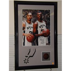 Duncan and Robinson Autographed Photo. Framed and Matted Display with Photo Autographed by Tim Dunca