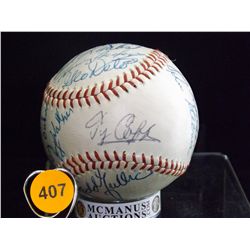 Spalding Official NLB Autographed by 17 Players: Ty Cobb, Frank Secory, Roxie Lawson, Whit (John) Wy