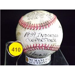 1939 Hall of Fame Induction Cooperstown Autographed Baseball. J. deBeer and Sons Double Header Ball