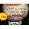 Image 2 : 1939 Hall of Fame Induction Cooperstown Autographed Baseball. J. deBeer and Sons Double Header Ball