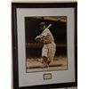 Image 1 : Lou Gehrig Die-Cut Autograph below 15x20 Photo of Lou Gehrig. Framed and Matted 25x31 Display (Has s