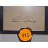 Image 2 : Lou Gehrig Die-Cut Autograph below 15x20 Photo of Lou Gehrig. Framed and Matted 25x31 Display (Has s