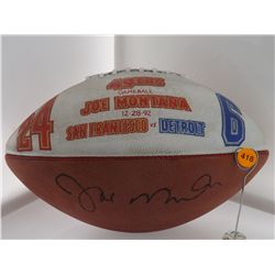 Joe Montana Autographed Football. Wilson 49ers Game Football  San Francisco vs. Detroit 12-28-92  in