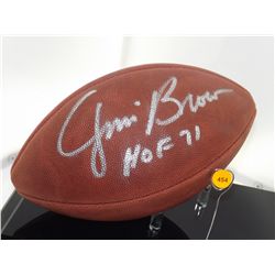 Jim Brown "HoF 71" Autographed Football. Wilson NFL/AFC/NFC Ball in Display Case. Appraised or estim
