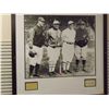 Image 1 : Lou Gehrig and Babe Ruth Die-Cut Autographs, Framed below 20x24 Black and White Photo. Appraised or