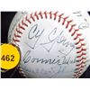 Image 12 : 1939 Hall of Fame Induction Ball. J. deBeer and Son Double Header Ball Autographed by: Connie Mack,