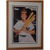 Image 1 : Mickey Mantle Autographed Print. Framed and Matted 17x26 Lithograph. Appraised or estimated retail v