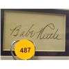 Image 2 : Babe Ruth and Lou Gehrig Photo With Die-Cut Autographs. Framed and Matted Photo with Separate Die-Cu