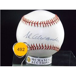 (G.C.) Grover Alexander Autographed Baseball. Tournament Ball. Appraised or estimated retail value $