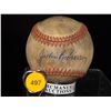 Image 1 : Jackie Robinson and Satchel Paige "To Ryan" Autographed Baseball. Unlabeled, Red-Stitched Ball. Appr