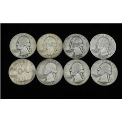 8 Mixed Date Washington Quarters 1944-1963