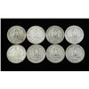 Image 2 : 8 Mixed Date Washington Quarters 1944-1963