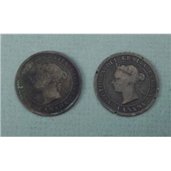 2 Canada Large Cents 1882 & 1884