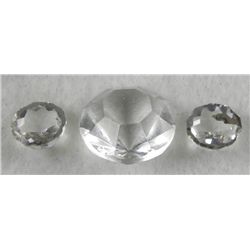3 Zircon Gemstones Gems 19 mm Round Cut