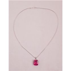 DAZZLING ELECTRIC FIRE RED TOPAZ PENDANT. 18.80 CTS