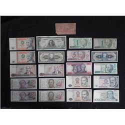 21 Pcs South American Paper Currency UNC