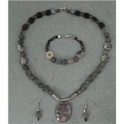 Botswana Agate Flower Pendant, Necklace,Earrings,Braclt