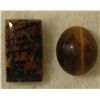 Image 1 : 2 Tigers Eye Gemstones Oval, Rectangle