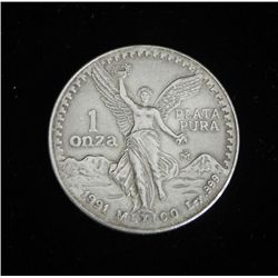1991 Mexico One Ounce Silver Liberated Proof Coin