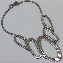 Hematite Earring/Necklace Set Natural Loops Design