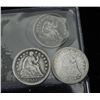 Image 1 : 3 High Grade Dif Date Seated Liberty Half Dimes 1839-57