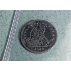 1839 Half Dime -High Grade, Nicely Toned Sealed