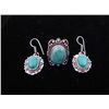 Image 1 : Turquoise 3 Pc Sterling German Ring & Earrings Set