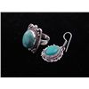 Image 2 : Turquoise 3 Pc Sterling German Ring & Earrings Set