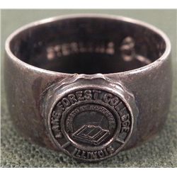 VINT STERLING CLASS RING FROM LAKE FOREST COLLEGE IN IL