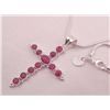Image 2 : GORGEOUS 12.50 CT RED RUBY CROSS PENDANT
