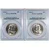 Image 1 : 1954-S PCGS MS64 FBL & 1954-S PCGS MS65 FBL FRANKLIN HALF DOLLARS