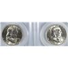 Image 2 : 1954-S PCGS MS64 FBL & 1954-S PCGS MS65 FBL FRANKLIN HALF DOLLARS