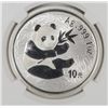 Image 2 : 2000 CHINESE SILVER 10 YAUN PANDA, FROSTED, NGC MS-69  SUPER RARE!