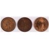 Image 1 : 1879 G, 1880 AU CLEANED & 1881 VF/XF INDIAN CENTS