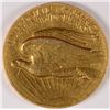 Image 2 : 1907 HIGH RELIEF $20.00 GOLD St. GAUDENS! XF/AU-45  WIRE RIM,  VERY NICE!!