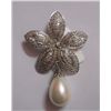 Image 3 : Diamond 2.32 Ctw ,Pearl  20.09 Ctw and 92.5 Silver 21.69g Pendant and Earring Set