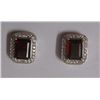 Image 1 : 3.540g Earring of Garnet and CZ Sterling Silver