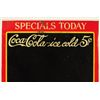 Image 2 : Coca Cola 5 cents Advertising Chalkboard Tin Sign