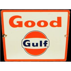 Good Gulf Porcelain Gas Pump Sign