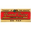 Image 1 : Grand Prize Beer Tin Over Cardboard Sign